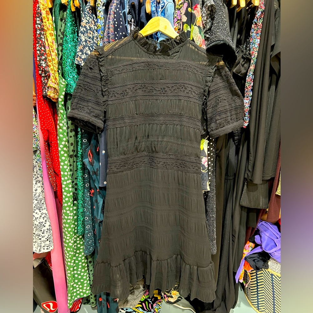 Walter Baker black lace mini dress